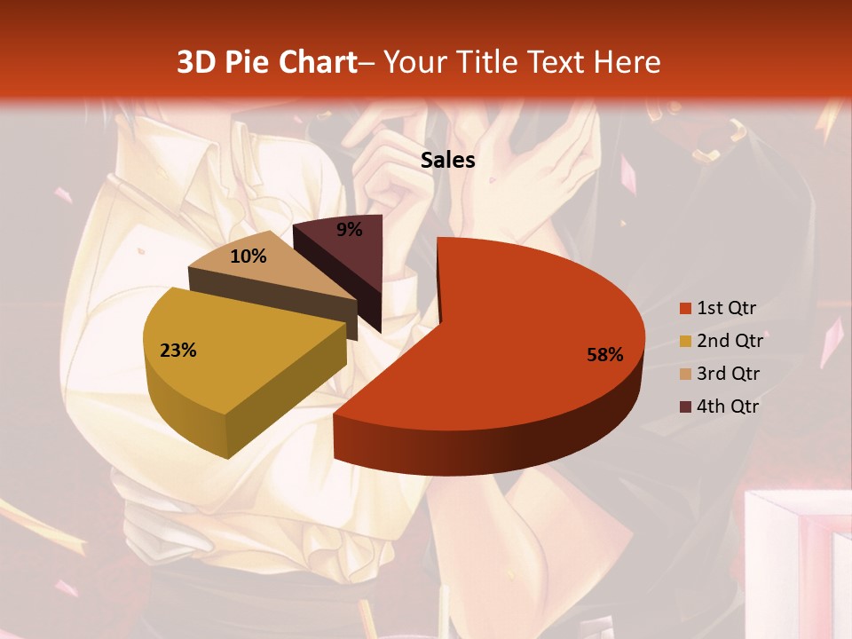 A Couple Of People That Are Kissing In Front Of A Cake PowerPoint Template
