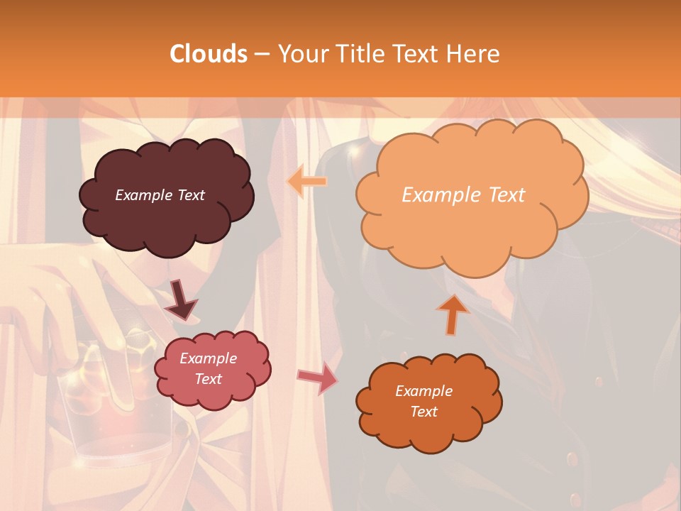 A Couple Of People Sitting Next To Each Other PowerPoint Template