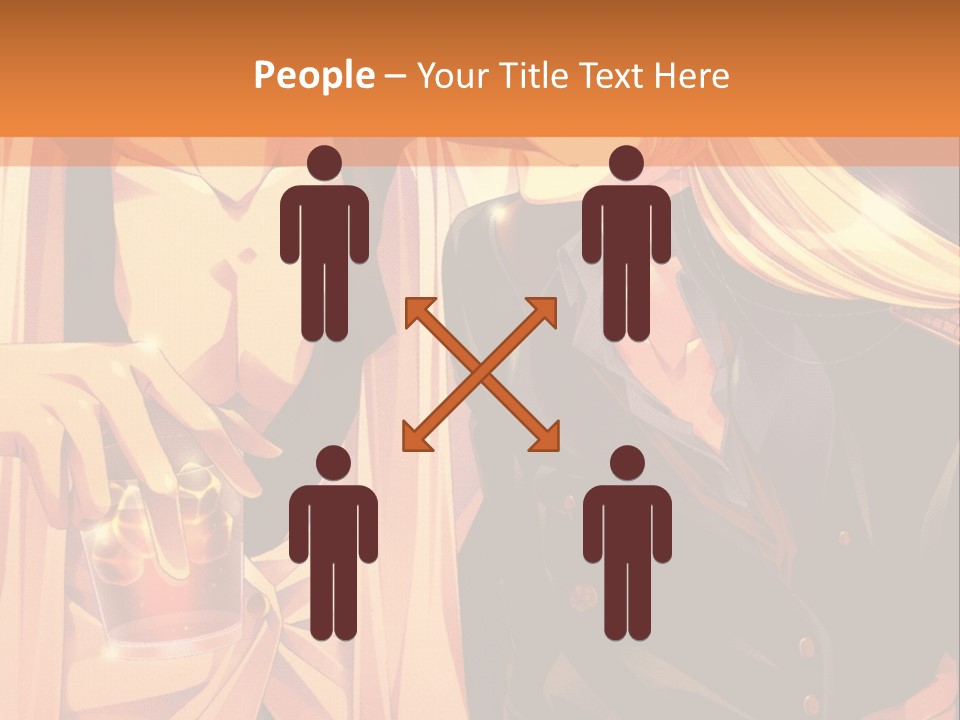 A Couple Of People Sitting Next To Each Other PowerPoint Template