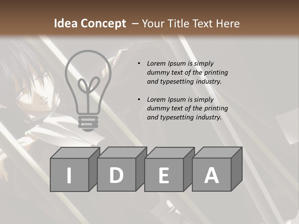 An Anime Character With A Sword In His Hand PowerPoint Template