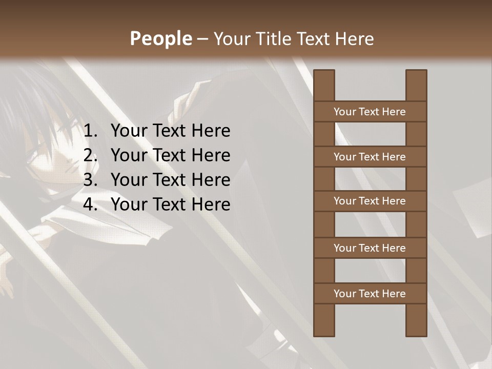 An Anime Character With A Sword In His Hand PowerPoint Template