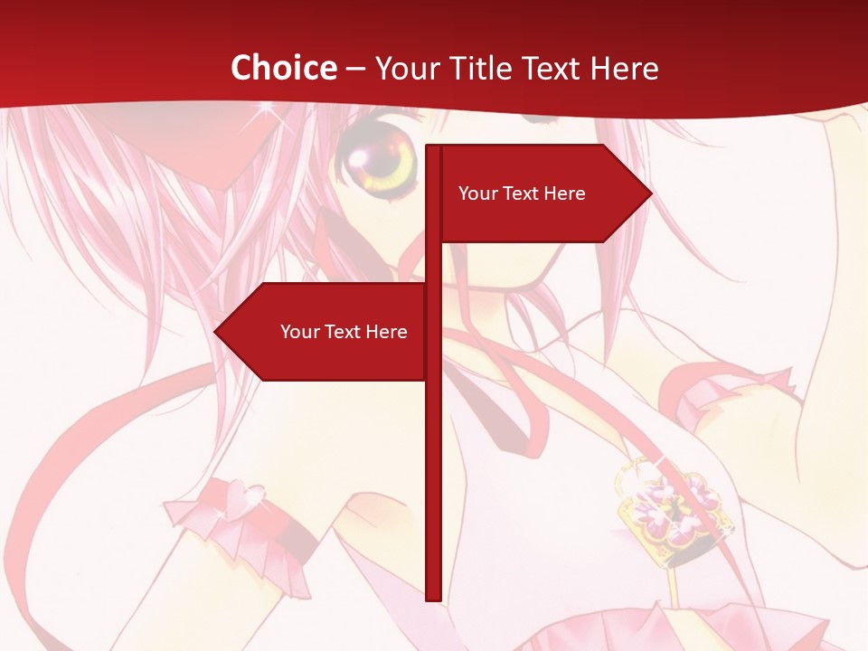 A Girl In A Pink Dress With A Heart On Her Head PowerPoint Template