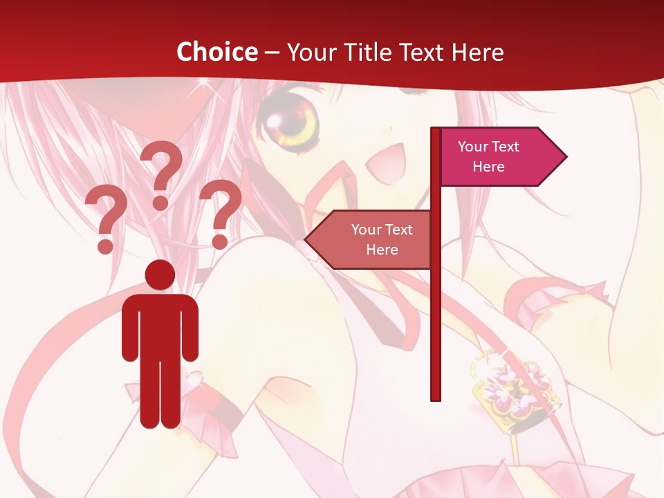 A Girl In A Pink Dress With A Heart On Her Head PowerPoint Template