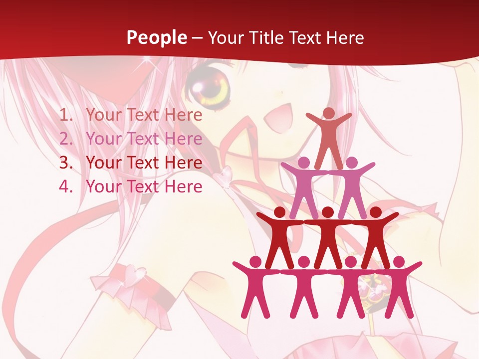 A Girl In A Pink Dress With A Heart On Her Head PowerPoint Template