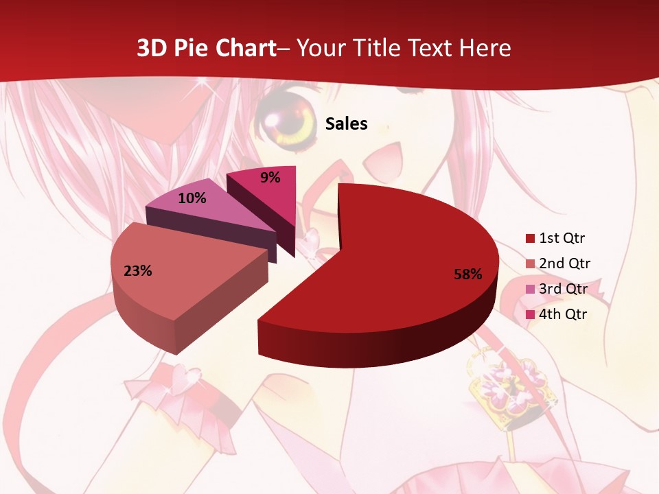 A Girl In A Pink Dress With A Heart On Her Head PowerPoint Template