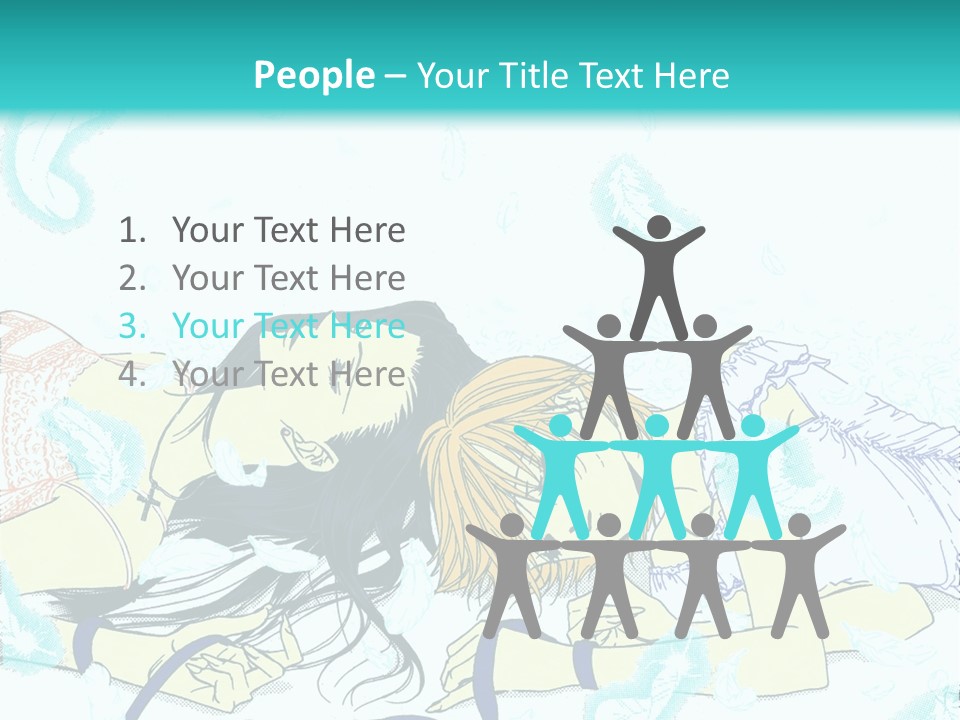 A Couple Of People Laying On Top Of Each Other PowerPoint Template