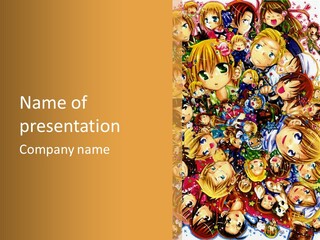 A Group Of Children In A Crowd Of People Powerpoint Template PowerPoint Template