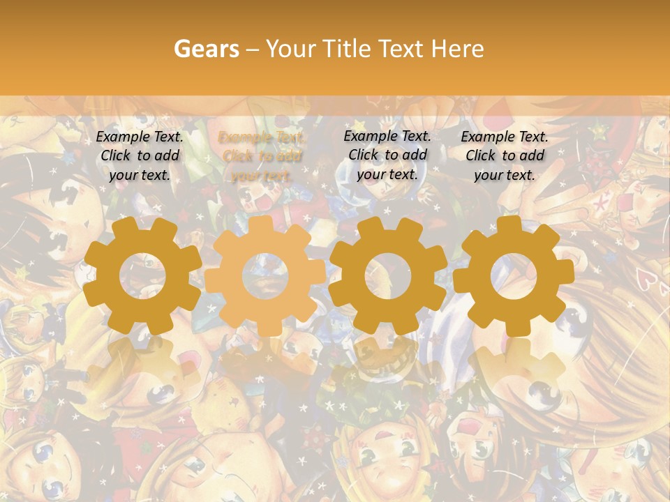 A Group Of Children In A Crowd Of People Powerpoint Template PowerPoint Template