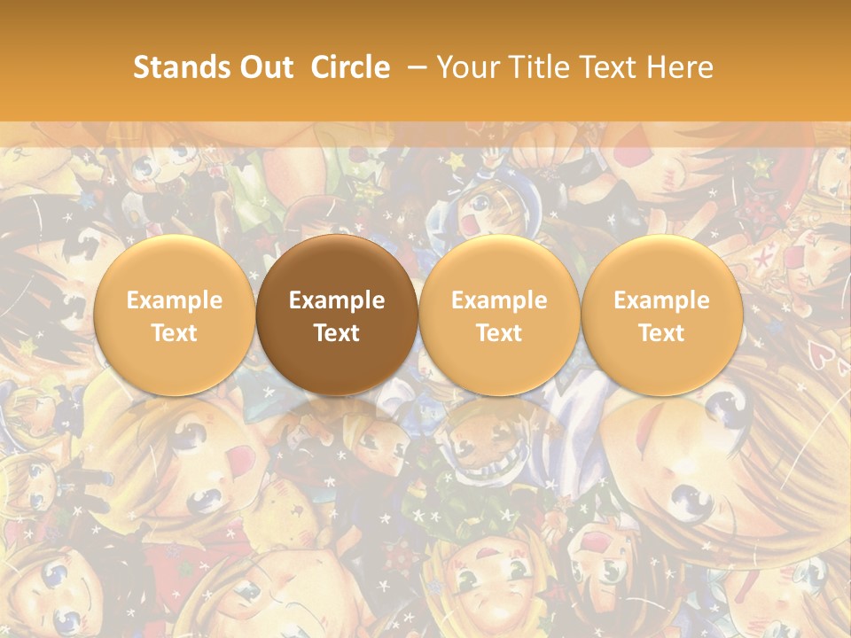 A Group Of Children In A Crowd Of People Powerpoint Template PowerPoint Template