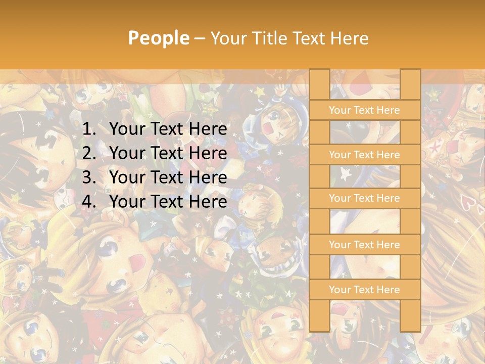 A Group Of Children In A Crowd Of People Powerpoint Template PowerPoint Template