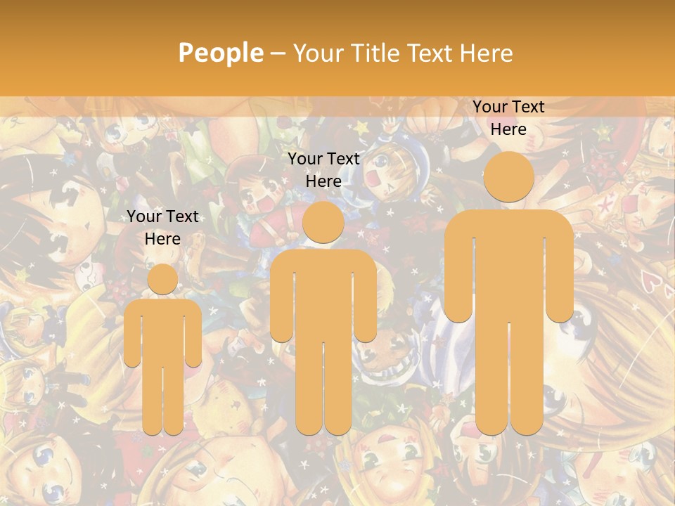 A Group Of Children In A Crowd Of People Powerpoint Template PowerPoint Template