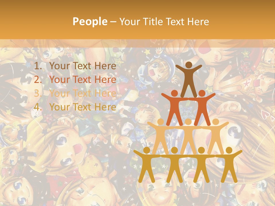 A Group Of Children In A Crowd Of People Powerpoint Template PowerPoint Template