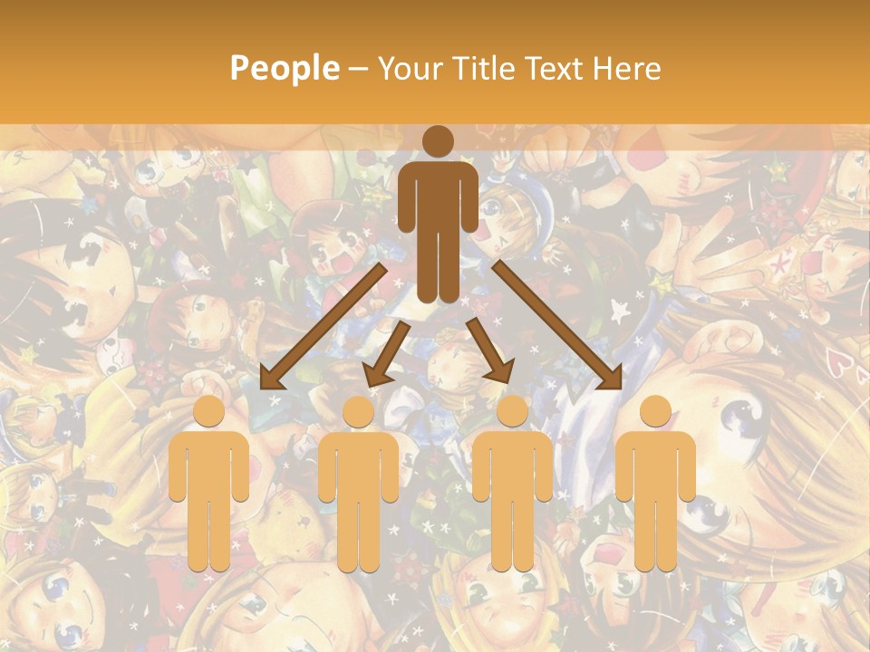 A Group Of Children In A Crowd Of People Powerpoint Template PowerPoint Template