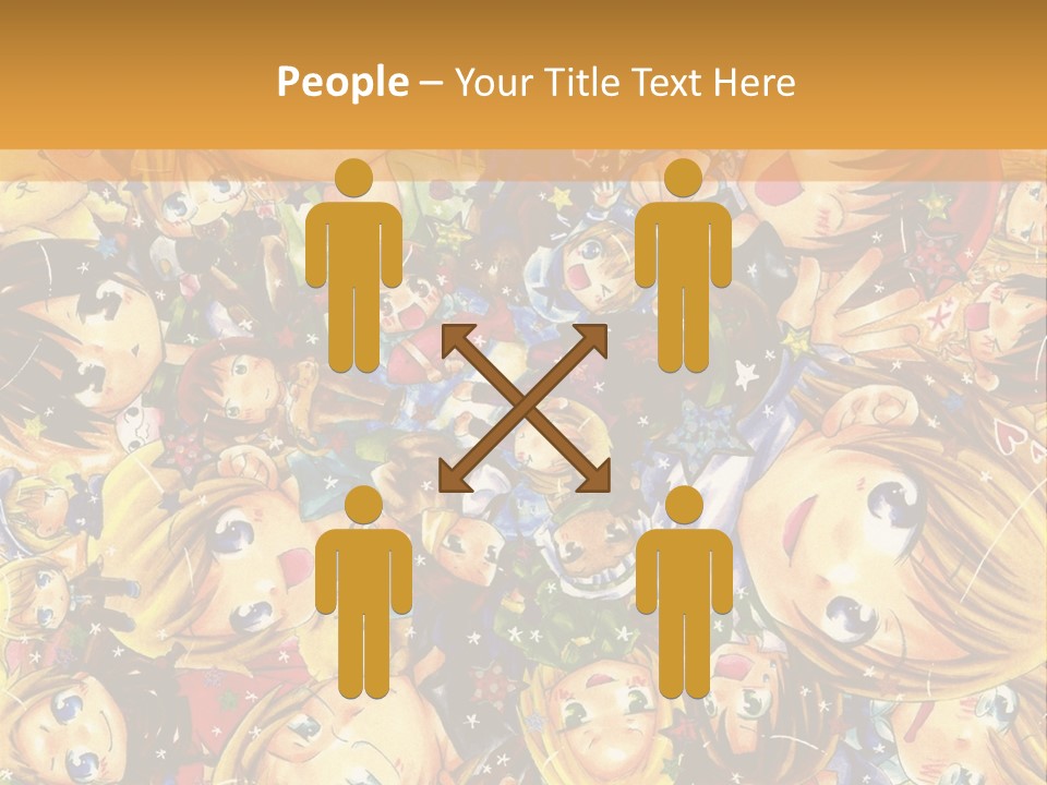 A Group Of Children In A Crowd Of People Powerpoint Template PowerPoint Template