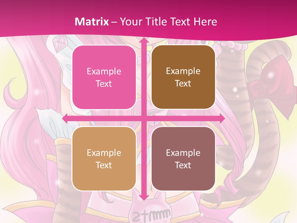 A Cartoon Character With Pink Hair And Horns PowerPoint Template