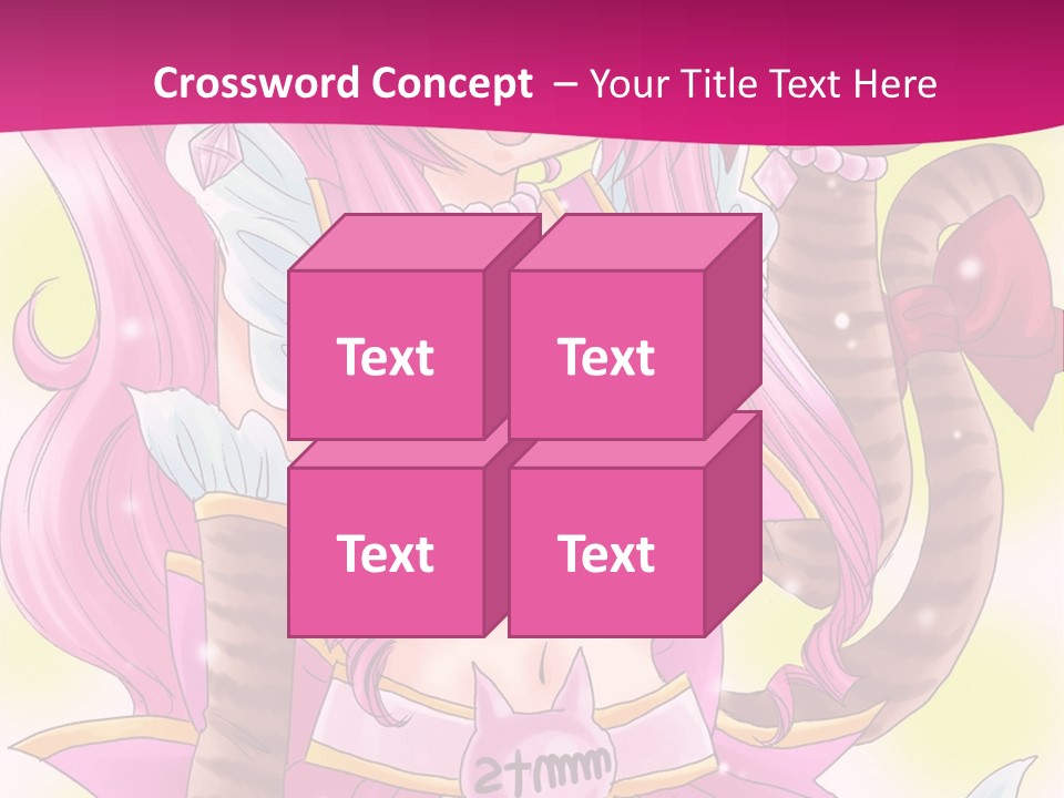 A Cartoon Character With Pink Hair And Horns PowerPoint Template