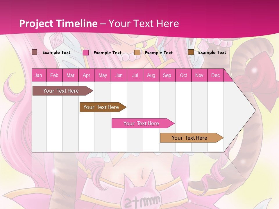 A Cartoon Character With Pink Hair And Horns PowerPoint Template