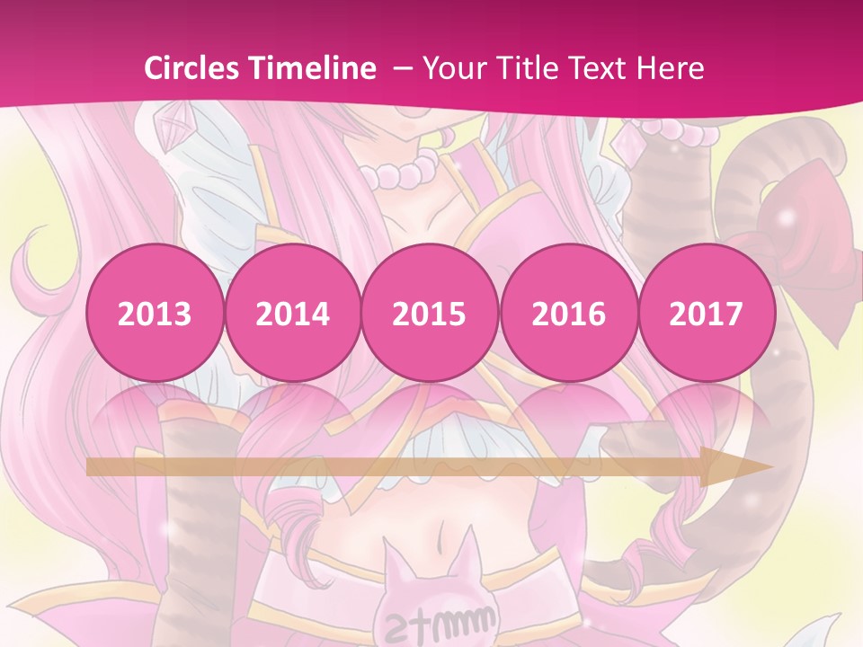 A Cartoon Character With Pink Hair And Horns PowerPoint Template