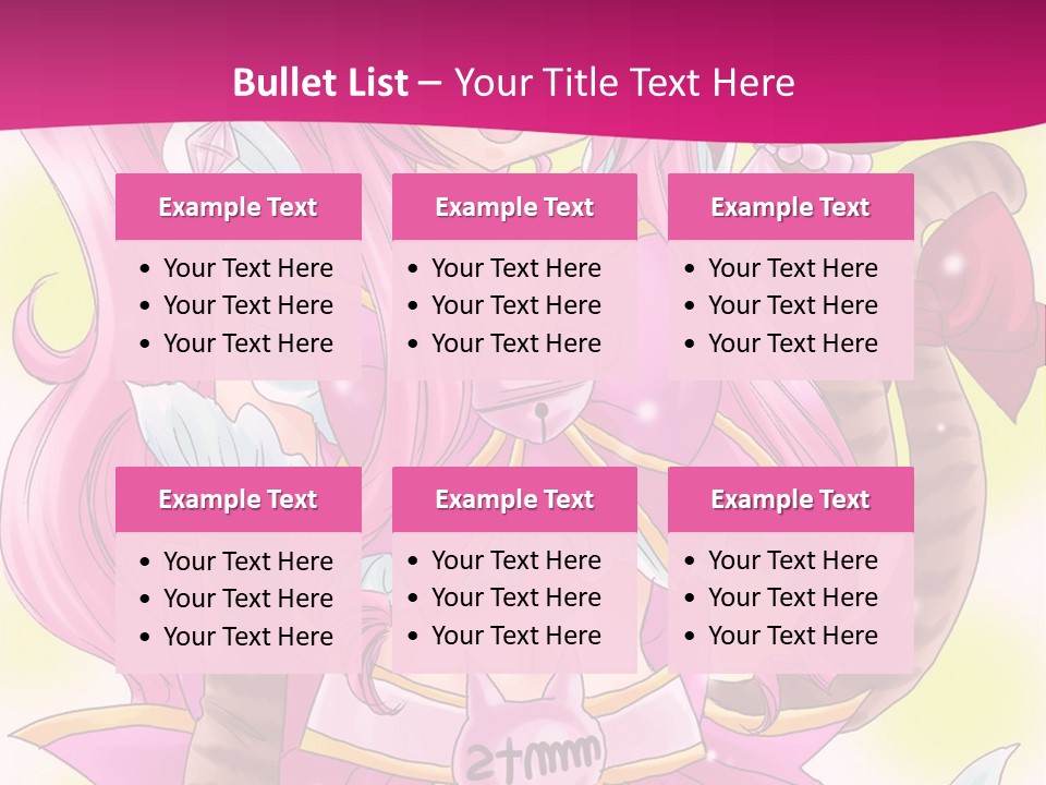 A Cartoon Character With Pink Hair And Horns PowerPoint Template