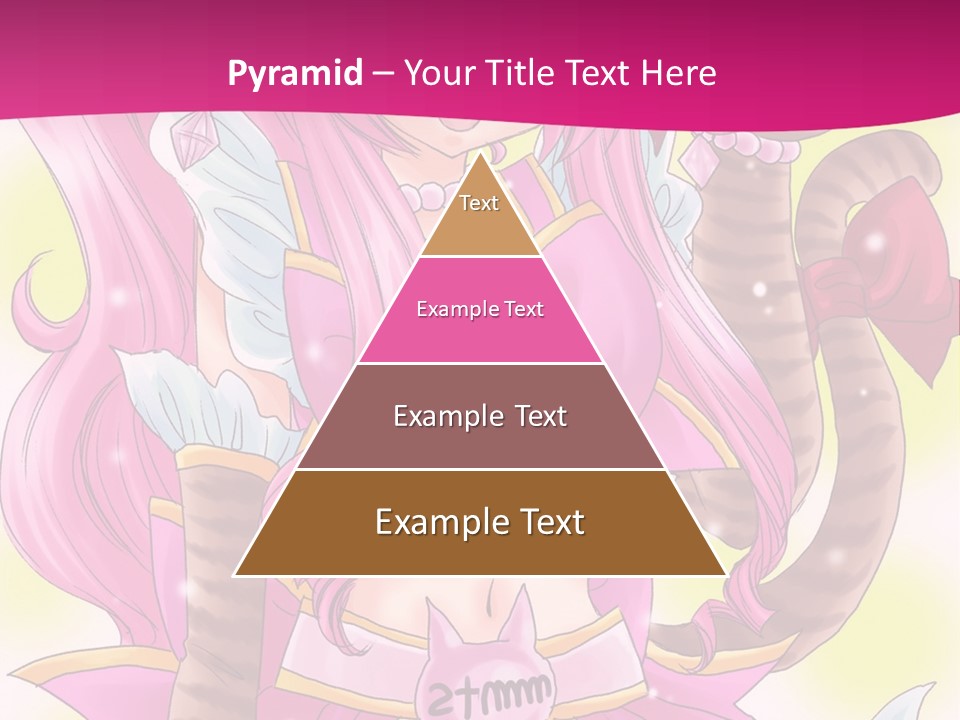 A Cartoon Character With Pink Hair And Horns PowerPoint Template