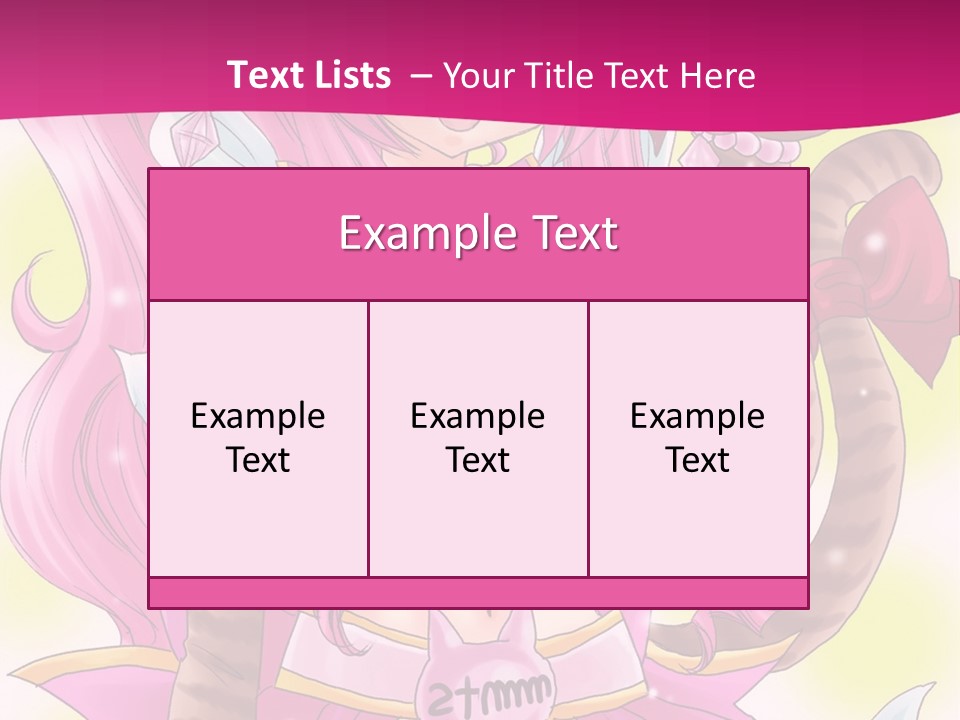 A Cartoon Character With Pink Hair And Horns PowerPoint Template