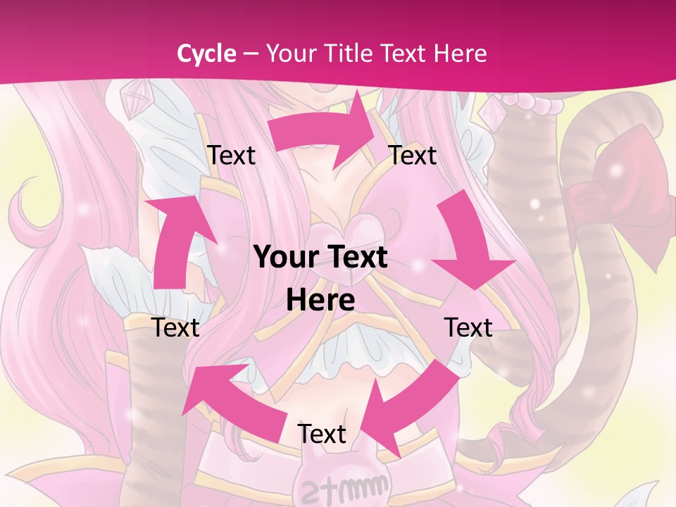 A Cartoon Character With Pink Hair And Horns PowerPoint Template