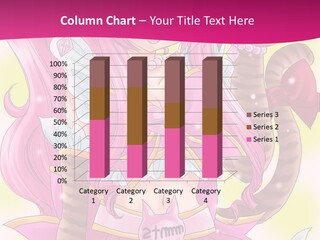 A Cartoon Character With Pink Hair And Horns PowerPoint Template