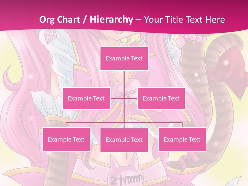 A Cartoon Character With Pink Hair And Horns PowerPoint Template