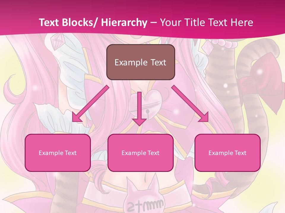 A Cartoon Character With Pink Hair And Horns PowerPoint Template