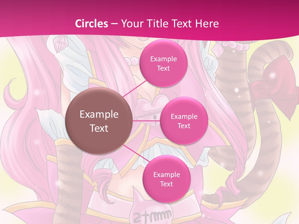 A Cartoon Character With Pink Hair And Horns PowerPoint Template