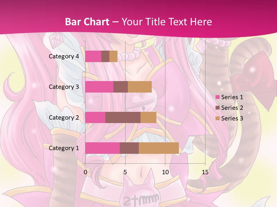 A Cartoon Character With Pink Hair And Horns PowerPoint Template