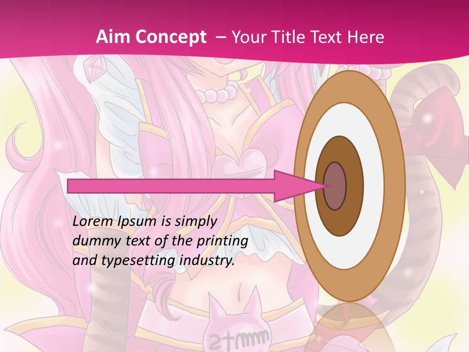 A Cartoon Character With Pink Hair And Horns PowerPoint Template