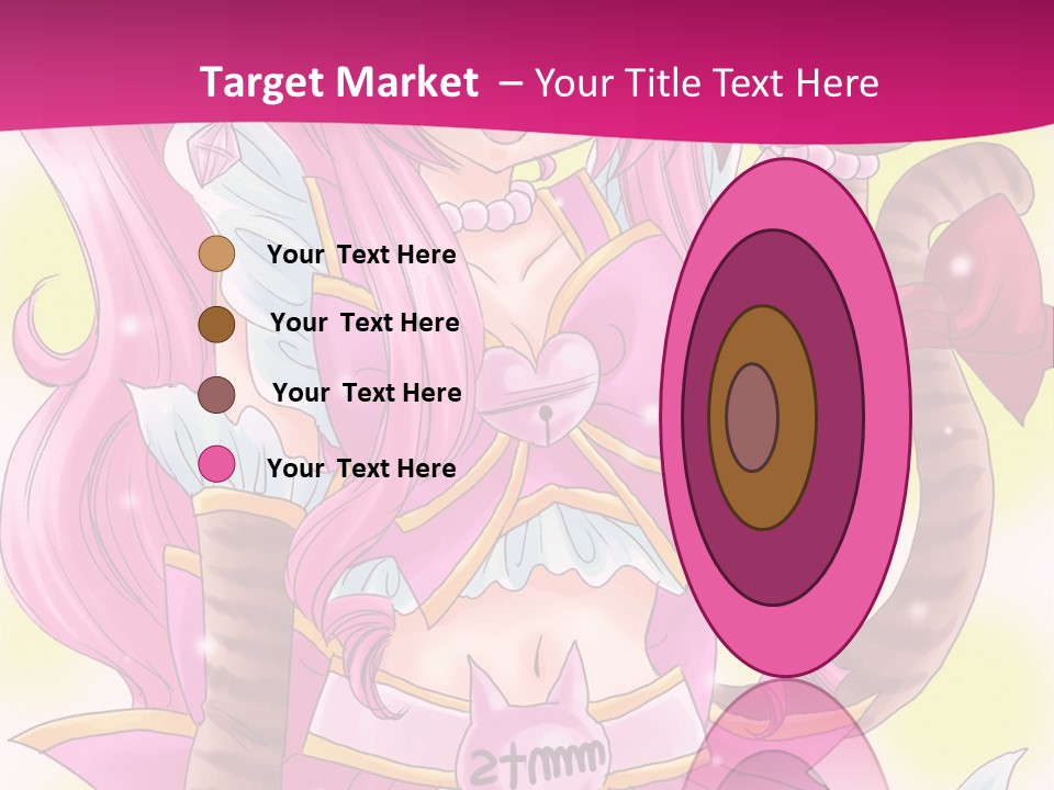 A Cartoon Character With Pink Hair And Horns PowerPoint Template