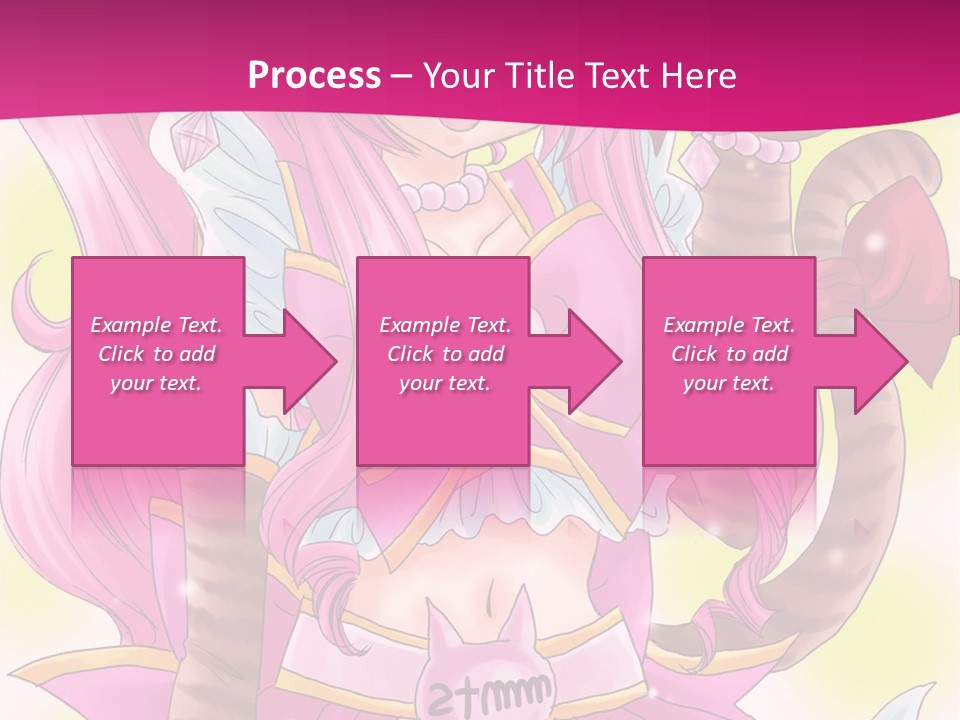 A Cartoon Character With Pink Hair And Horns PowerPoint Template
