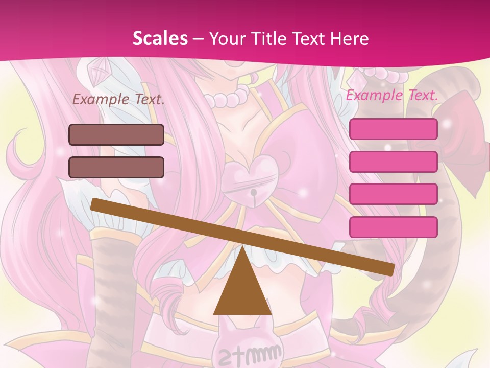 A Cartoon Character With Pink Hair And Horns PowerPoint Template