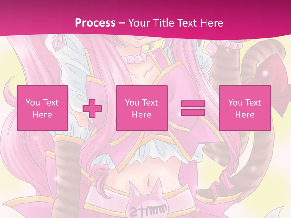 A Cartoon Character With Pink Hair And Horns PowerPoint Template