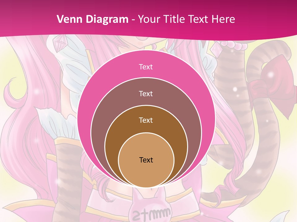 A Cartoon Character With Pink Hair And Horns PowerPoint Template