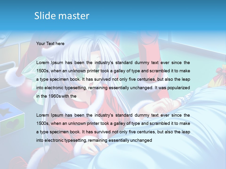 A Woman In A Santa Hat Laying In Bed PowerPoint Template