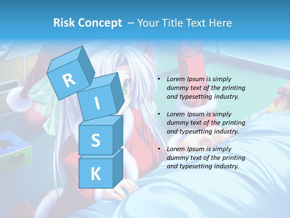 A Woman In A Santa Hat Laying In Bed PowerPoint Template