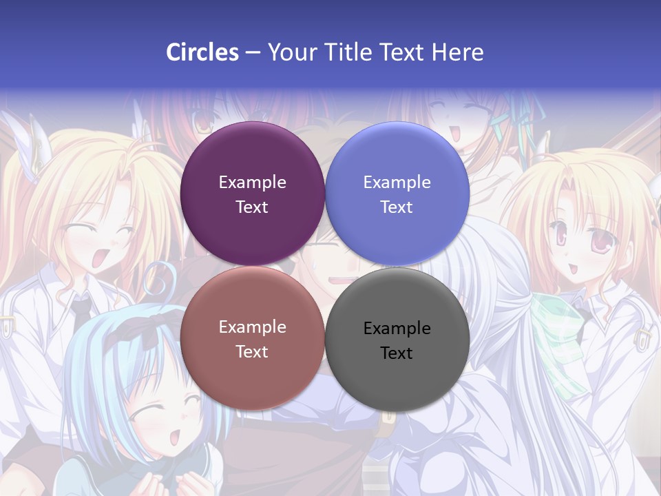 A Group Of Anime Girls Standing Next To Each Other PowerPoint Template