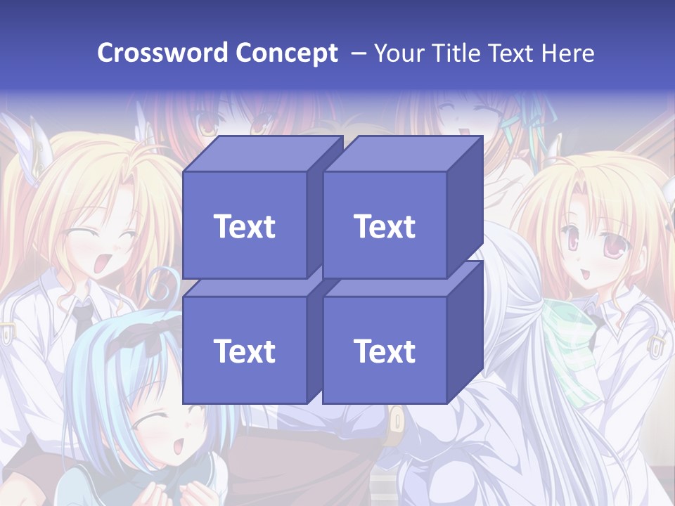 A Group Of Anime Girls Standing Next To Each Other PowerPoint Template