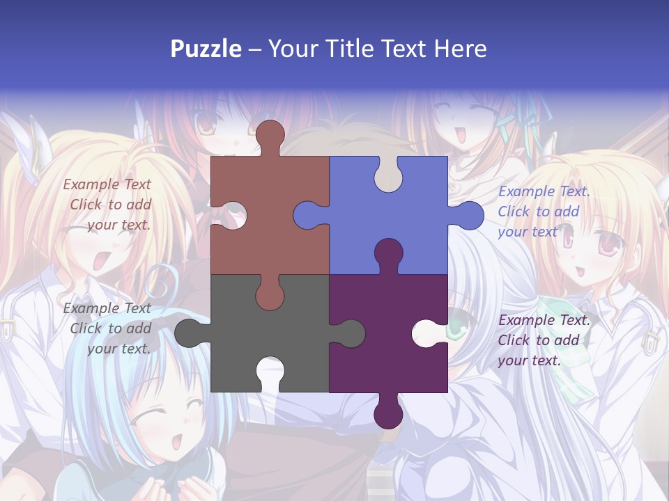 A Group Of Anime Girls Standing Next To Each Other PowerPoint Template