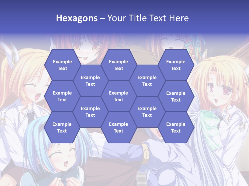 A Group Of Anime Girls Standing Next To Each Other PowerPoint Template