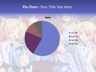 A Group Of Anime Girls Standing Next To Each Other PowerPoint Template