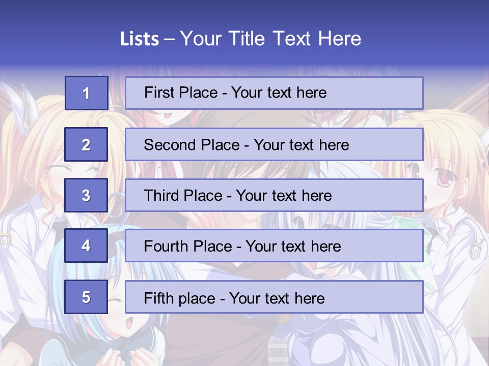 A Group Of Anime Girls Standing Next To Each Other PowerPoint Template