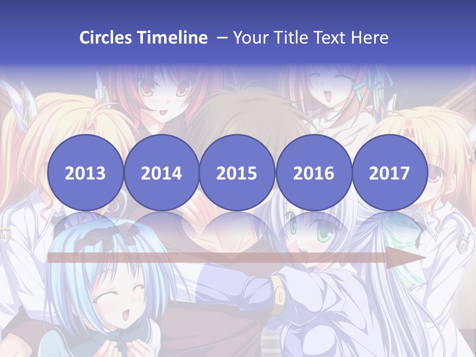 A Group Of Anime Girls Standing Next To Each Other PowerPoint Template