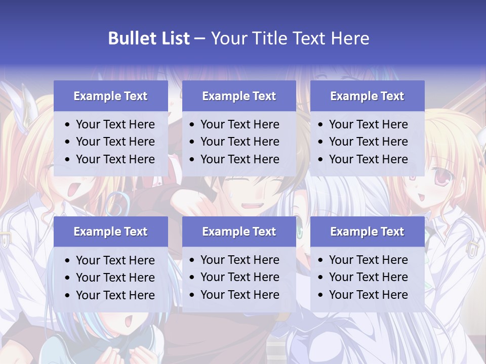 A Group Of Anime Girls Standing Next To Each Other PowerPoint Template