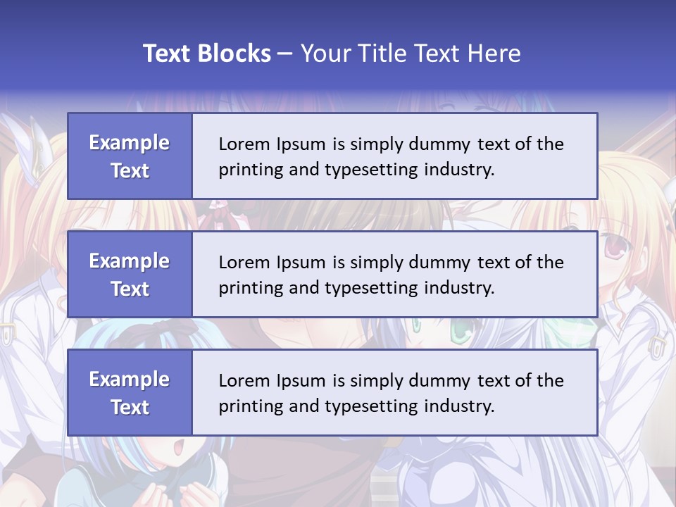 A Group Of Anime Girls Standing Next To Each Other PowerPoint Template