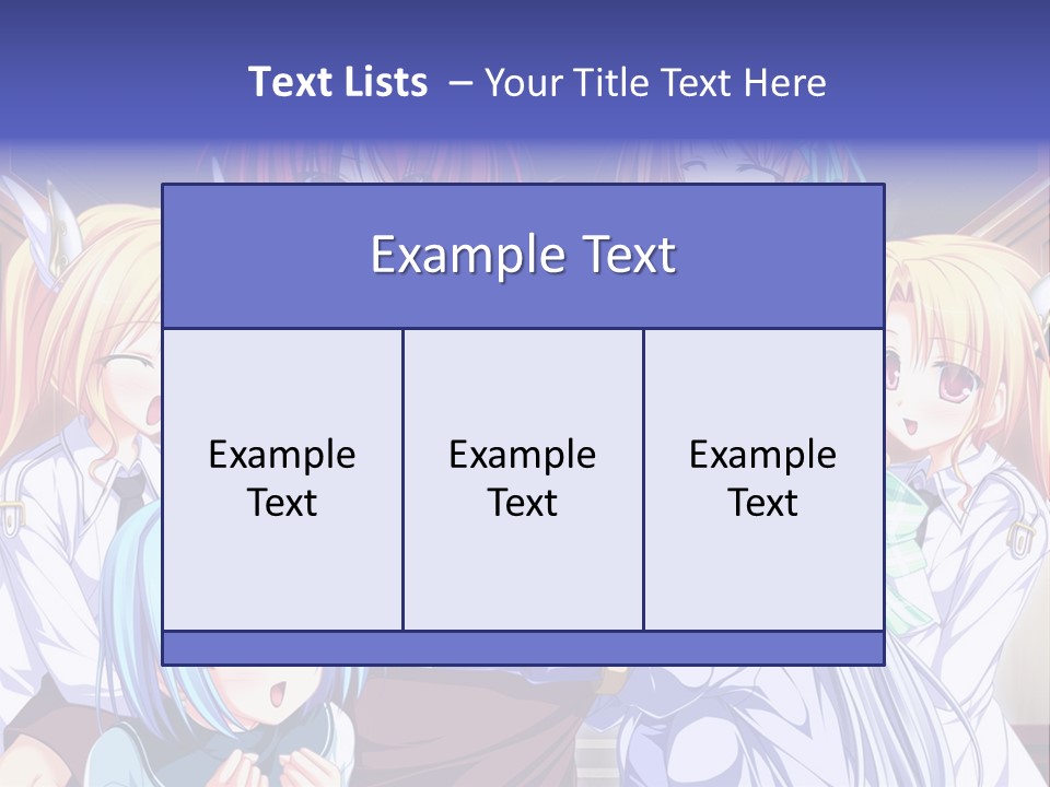 A Group Of Anime Girls Standing Next To Each Other PowerPoint Template