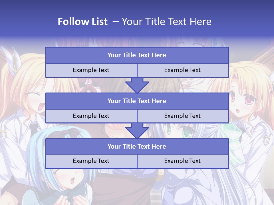 A Group Of Anime Girls Standing Next To Each Other PowerPoint Template